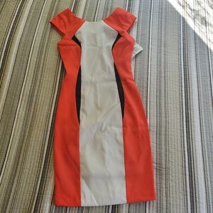 XOXO Salmon and White Bodycon Mini Dress
